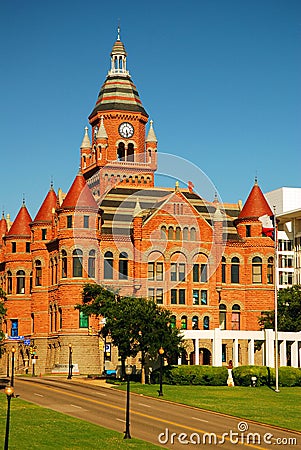 Old Red Courthouse and Dealey Plaza, Dallas Editorial Stock Photo
