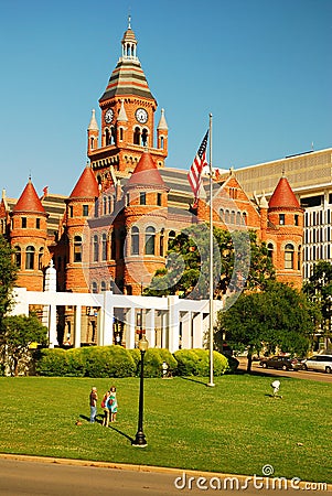 Old Red Courthouse at Dealy Plaza, Dallas Texas Editorial Stock Photo