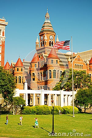 Old Red Courthouse near Dealy Plaza, Dallas Editorial Stock Photo