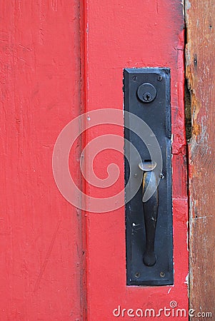 Old Red Door Stock Photo