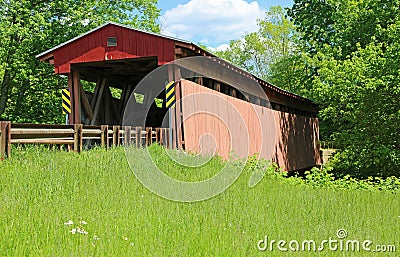 Sarvis Fork Creek Covered bridge, 1887 Stock Photo