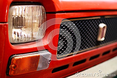 Old red Italian car Stock Photo