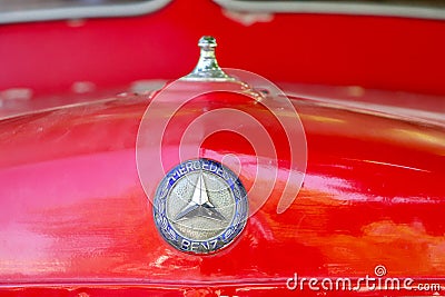 Old red pickup truck. Old red fire truck Editorial Stock Photo