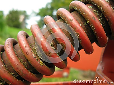Rusty coiled spring Stock Photo