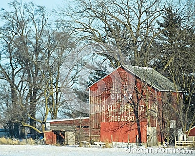 Chew Mail Pouch Tobacco Red Barn Editorial Stock Photo