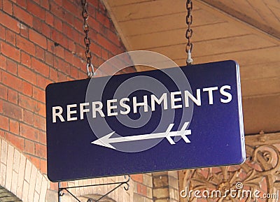 Old Refreshments Sign. Stock Photo