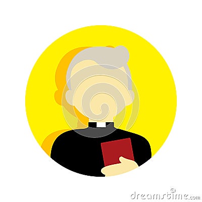 Old Religious Pastor People Vector Illustration Graphic Vector Illustration