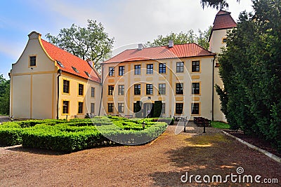 Old renaissance Krokowa castle in northern Poland. Stock Photo