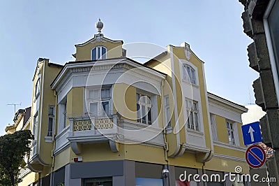 Old renovated building in Ruse town Stock Photo