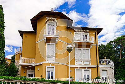 Old renovated villa on Adriatic sea resort Stock Photo