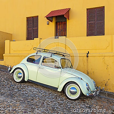 Vintage Car in Bo Kaap Cape Town, South Africa Editorial Stock Photo