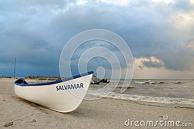 Old Rescue boat Stock Photo