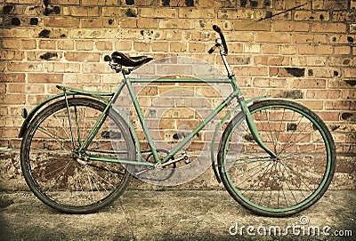 Old retro bicycle Stock Photo