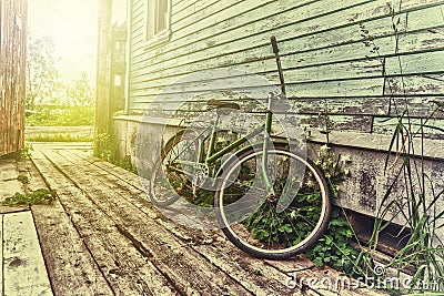 Old retro bike Stock Photo