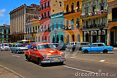 Old retro car in Havana, Cuba Editorial Stock Photo