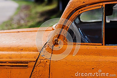 Old retro dirty car Stock Photo