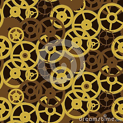 Old retro gears vintage mechanism seamless pattern Vector Illustration