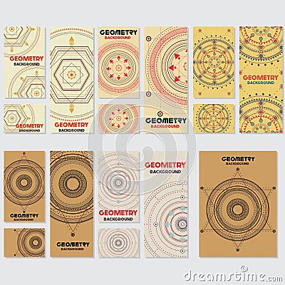 Old retro geometry Vintage style background Design Template Vector Illustration