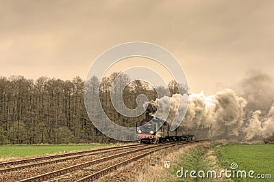 Old retro steam train Stock Photo