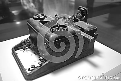 Old retro style coding machine Stock Photo