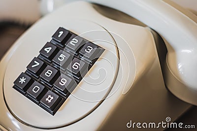 Old retro telephone from 80s Stock Photo