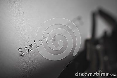 Old typewriter with the written text Strictly SECRET. Stock Photo