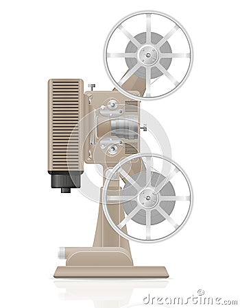 Old retro vintage movie film projector vector illustration Vector Illustration