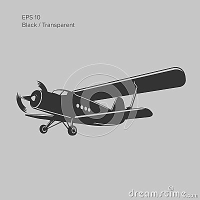 Old retro vintage piston engine biplane airliner. Vector illustration. Passenger aircraft Vector Illustration