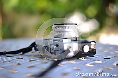 the old retro vintage of rangefinder film camera style is the cl Stock Photo