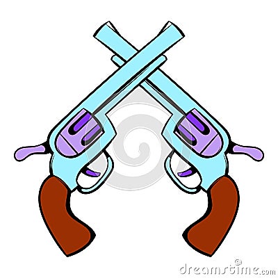 Old revolvers icon, icon cartoon Vector Illustration