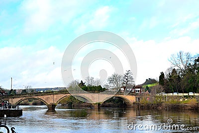 old river bridge in Bewdley in Worcestershire, England, UK Stock Photo