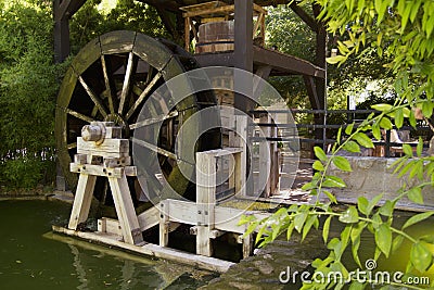 Old River Mill Water Wheel Stock Photo