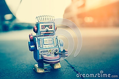 Old robot toy Stock Photo