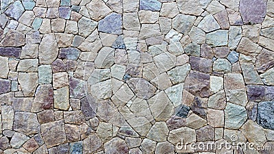 Old Rock Modern Wall Horizontal Background Texture. Close up. Copy Space. Textured Stonework Stock Photo