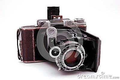 Old roll-film camera Stock Photo