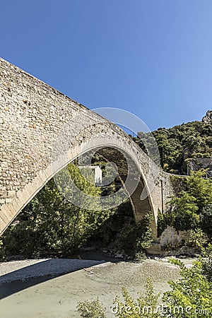 Old roman bridge in Nyons Stock Photo