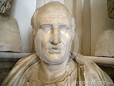 Old roman marble statue Cicero cicerone Editorial Stock Photo