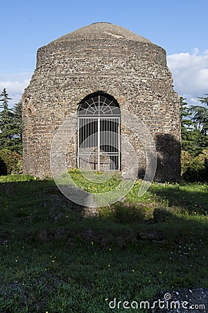 Old Roman tomb ruin in Via Appia Antica (Rome, Italy) Stock Photo