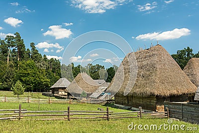 Old Romanian Village View Stock Photo