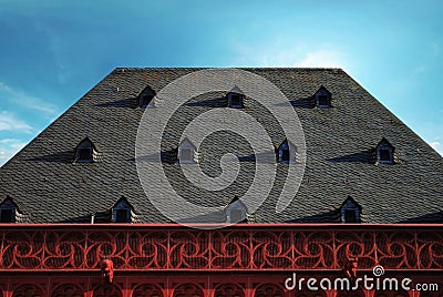 Old roof with dormers Stock Photo