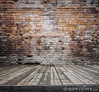 Old room with brick wall Stock Photo