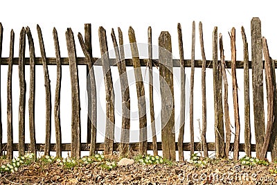 Old and rough wooden fence Stock Photo