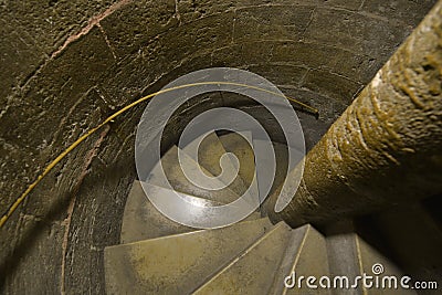 Old round stairway Stock Photo
