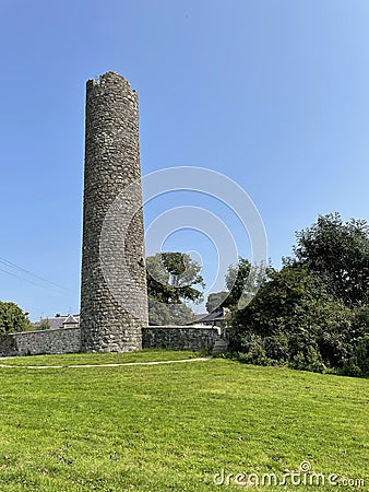 The old Round Tower in Clones town Stock Photo