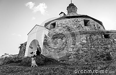 Old round tower, Korela fortress Editorial Stock Photo