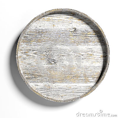 Old round wooden sign Stock Photo