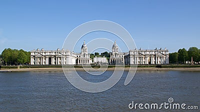 Old Royal Naval College in the Thames at Greenwich, England Editorial Stock Photo