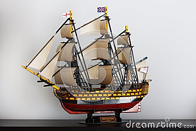 Old Royal Navy Ship cardboard model Victory Stock Photo