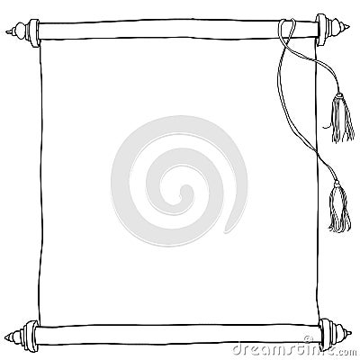 Old Royal Scroll line art Stock Photo