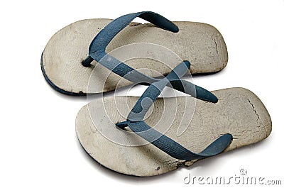 Old rubber slippers Stock Photo